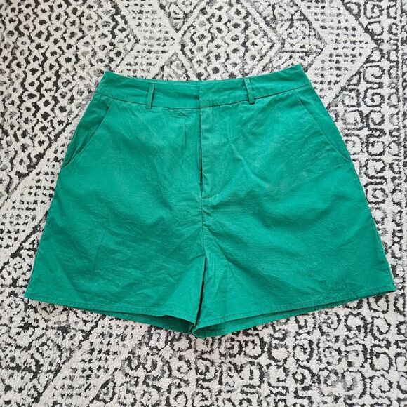Commense Pants - Commense Kelly Green Cotton Shorts Size Small